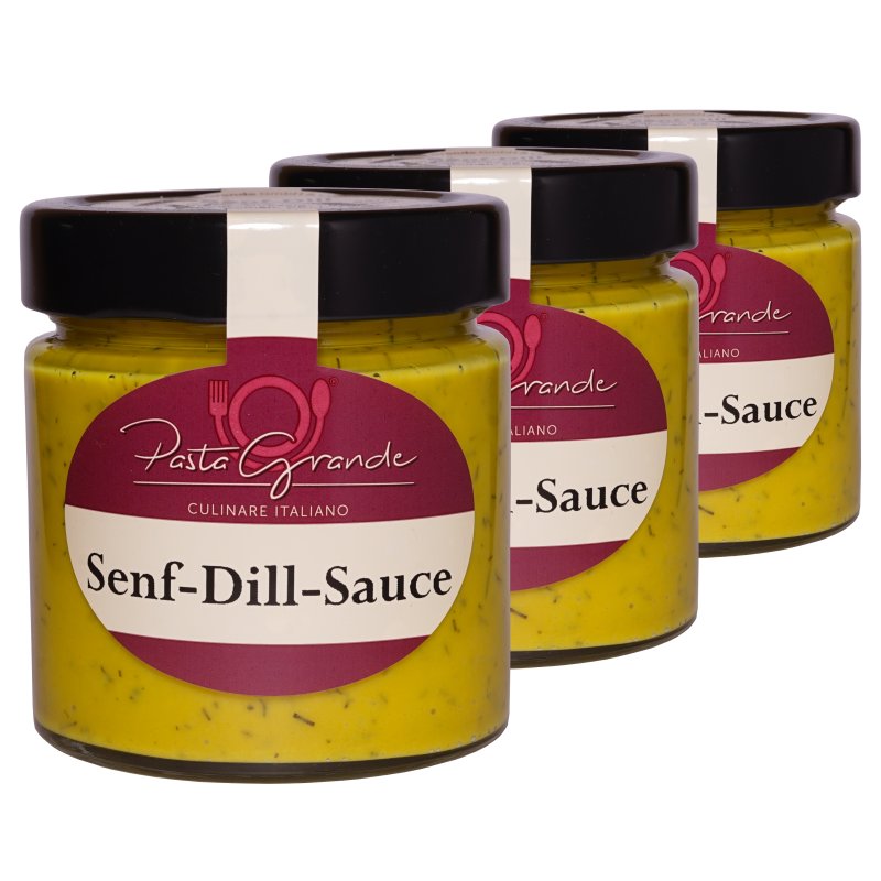 Senf-Dill-Sauce 3 x 190 g Trippel-Pack | pastagrande.de, 13,25